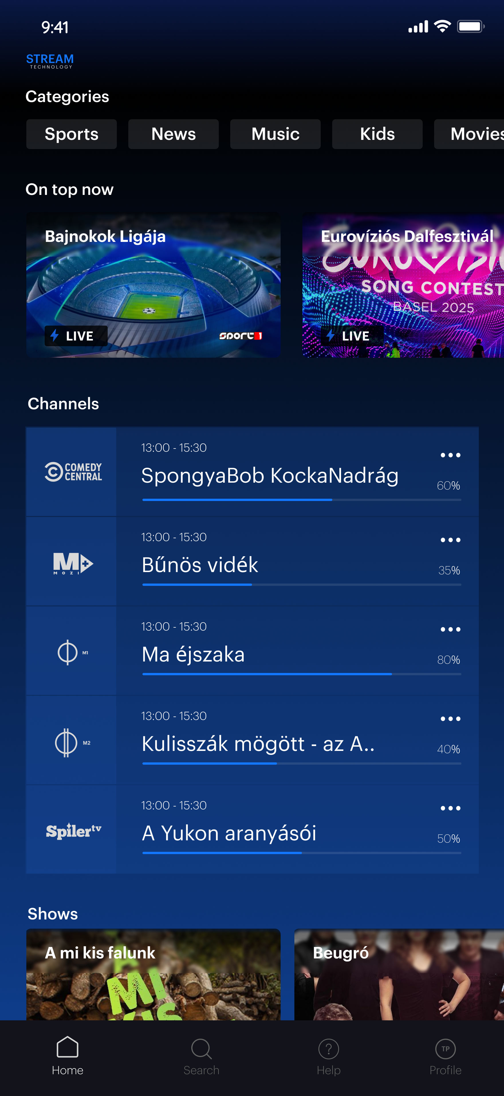 Home feed