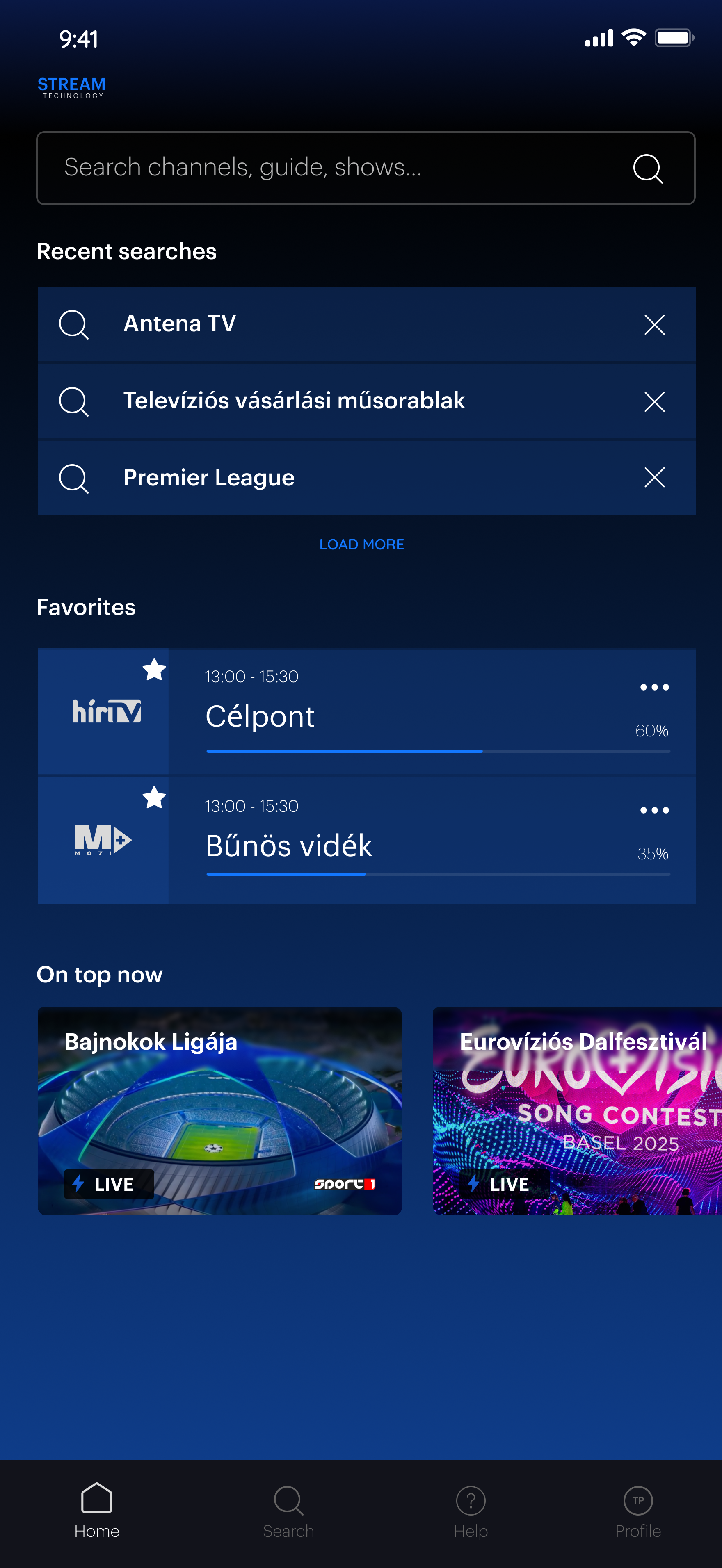 Search & favourites